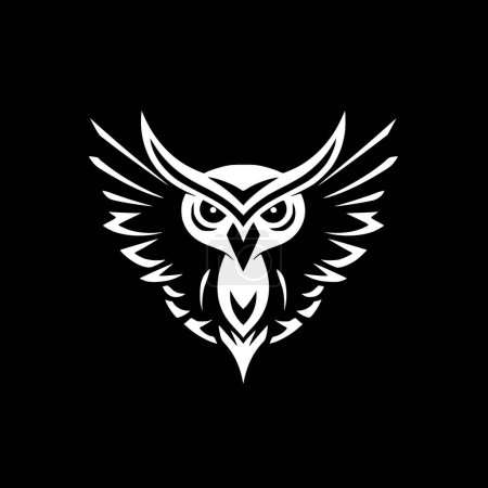 Owl - minimalist and flat logo - vector illustration