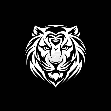 Tigre - silueta minimalista y simple - ilustración vectorial
