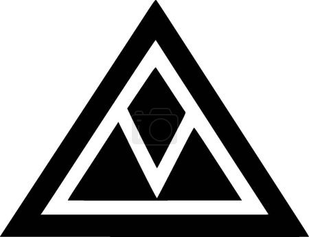 Triángulo - ilustración vectorial en blanco y negro
