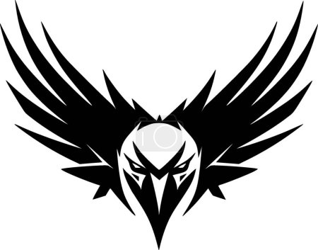 Téléchargez les illustrations : Vulture - logo minimaliste et plat - illustration vectorielle - en licence libre de droit