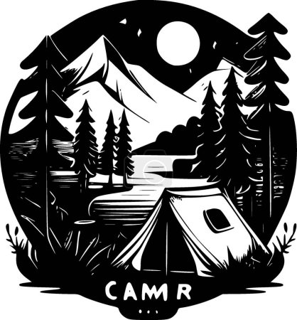 Camp - minimalist and flat logo - vector illustration