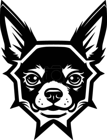 Chihuahua - black and white isolated icon - vector illustration