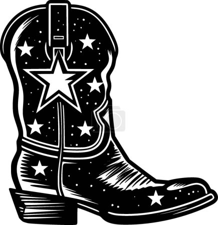 Illustration for Cowboy boot - minimalist and flat logo - vector illustration - Royalty Free Image