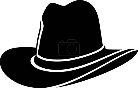 Sombrero vaquero - ilustración vectorial en blanco y negro
