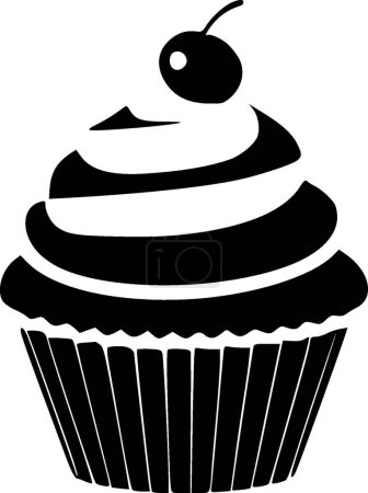 Cupcake - minimalist and simple silhouette - vector illustration
