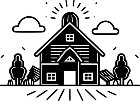 Farmhouse - minimalist and simple silhouette - vector illustration