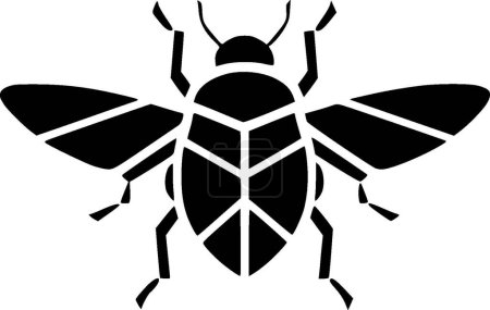 Fly - black and white isolated icon - vector illustration