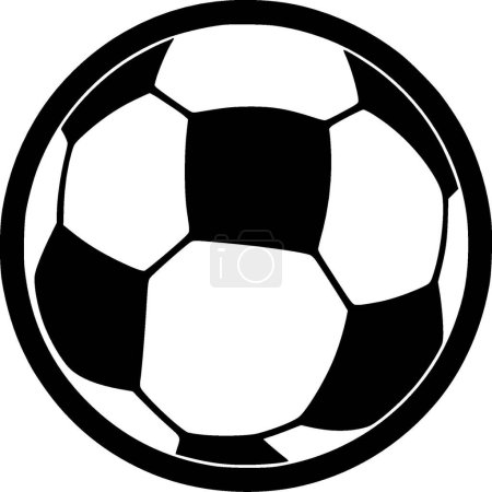 Fútbol - icono aislado en blanco y negro - ilustración vectorial