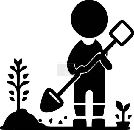 Gardening - minimalist and flat logo - vector illustration