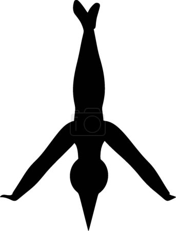 Gymnastique icône isolée en noir et blanc illustration vectorielle