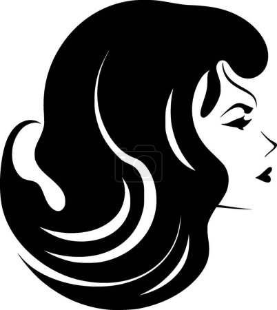 Hair - minimalist and flat logo - vector illustration