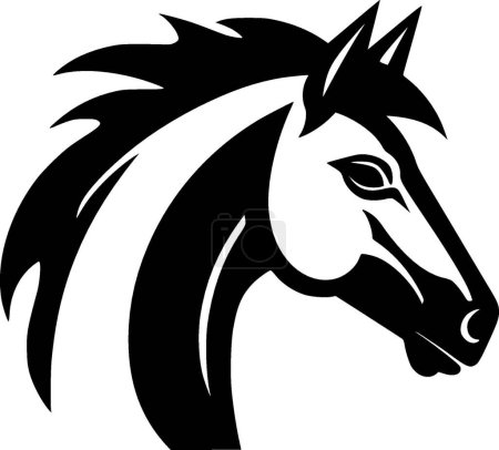 Illustration for Horse - minimalist and flat logo - vector illustration - Royalty Free Image