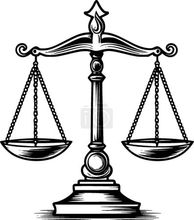 Ilustración de Justicia - logotipo vectorial de alta calidad - ilustración vectorial ideal para el gráfico de camisetas - Imagen libre de derechos