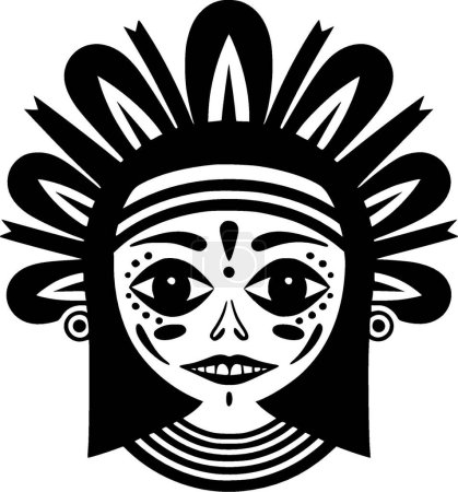 México - icono aislado en blanco y negro - ilustración vectorial