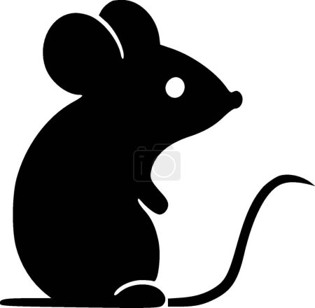 Mouse - minimalist and flat logo - vector illustration