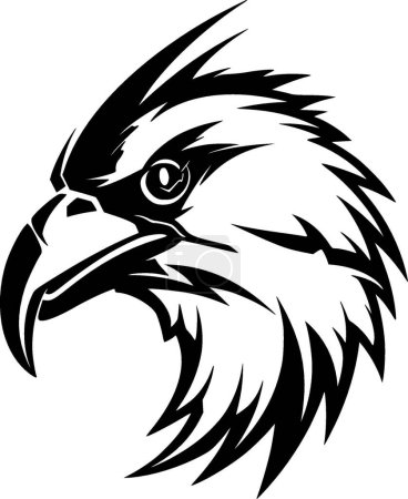 Perroquet - illustration vectorielle en noir et blanc