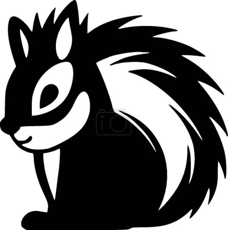 Skunk - minimalist and simple silhouette - vector illustration