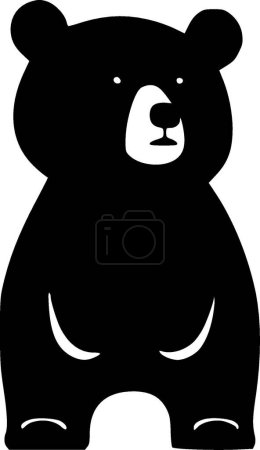 Téléchargez les illustrations : Ours - icône isolée en noir et blanc - illustration vectorielle - en licence libre de droit