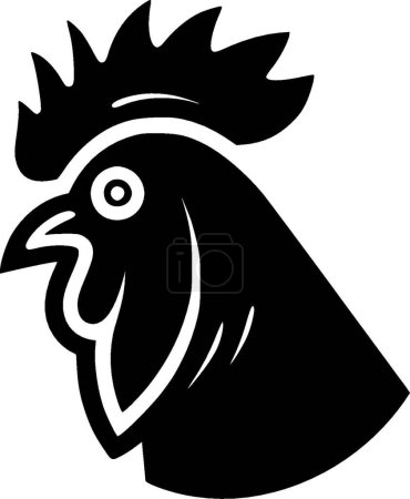 Illustration for Chicken - black and white vector illustration - Royalty Free Image