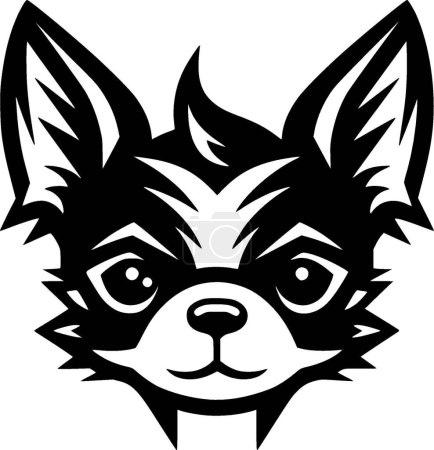 Chihuahua - black and white vector illustration