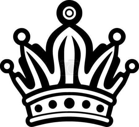 Coronación - ilustración vectorial en blanco y negro