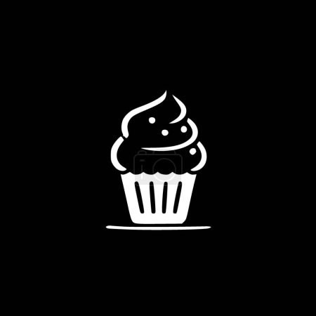 Cupcake - minimalist and simple silhouette - vector illustration