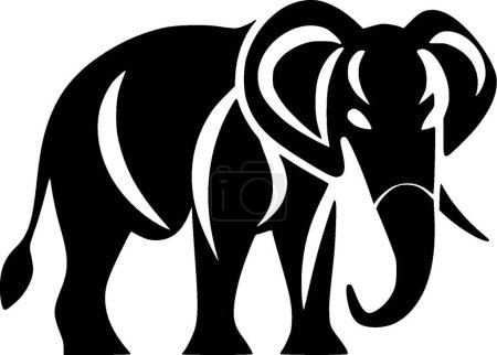 Elephant - black and white isolated icon - vector illustration