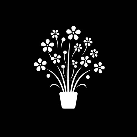Fleurs - logo minimaliste et plat - illustration vectorielle