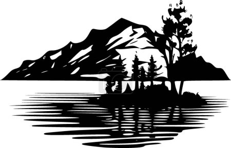 Lake - minimalistisches und flaches Logo - Vektorillustration