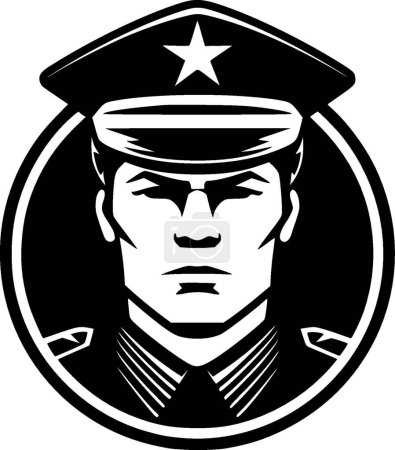 Illustration for Military - minimalist and flat logo - vector illustration - Royalty Free Image