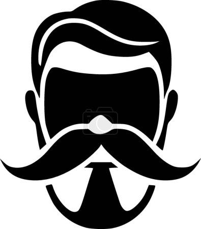 Illustration for Mustache - minimalist and flat logo - vector illustration - Royalty Free Image