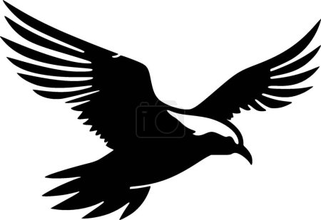 Petrel - black and white vector illustration