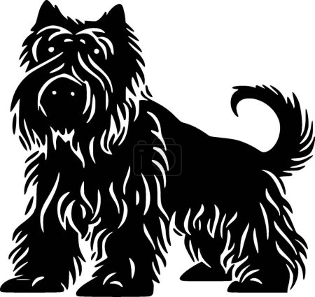 Scottish terrier - black and white isolated icon - vector illustration