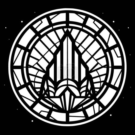Vitrail - logo minimaliste et plat - illustration vectorielle