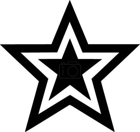 Estrella - icono aislado en blanco y negro - ilustración vectorial