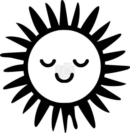 Sun - minimalist and flat logo - vector illustration
