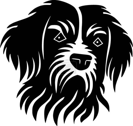 Terrier - black and white vector illustration
