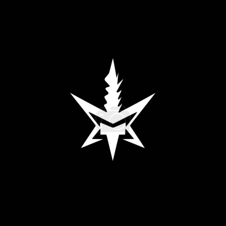Guerre - logo minimaliste et plat - illustration vectorielle