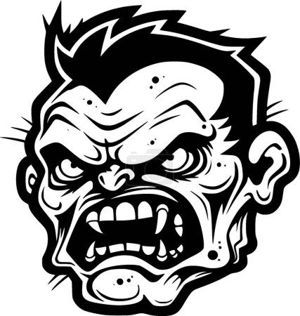 Zombie - logo minimaliste et plat - illustration vectorielle