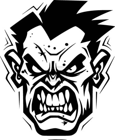 Zombie - minimalist and flat logo - vector illustration