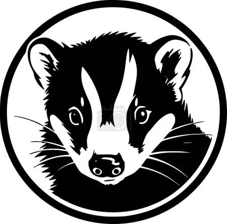 Illustration for Badger - black and white vector illustration - Royalty Free Image