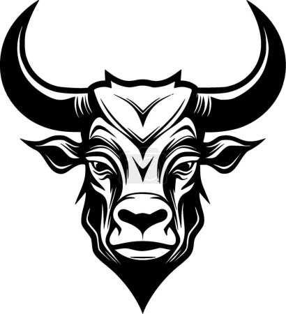 Bull - minimalist and flat logo - vector illustration
