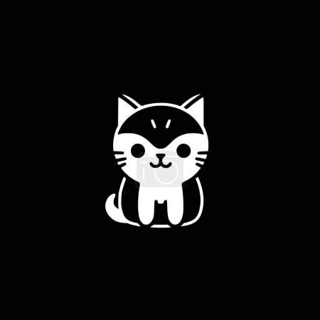 Illustration for Cat - minimalist and flat logo - vector illustration - Royalty Free Image