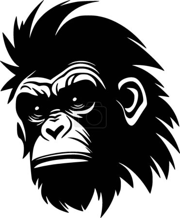 Ilustración de Chimpancé - silueta minimalista y simple - ilustración vectorial - Imagen libre de derechos