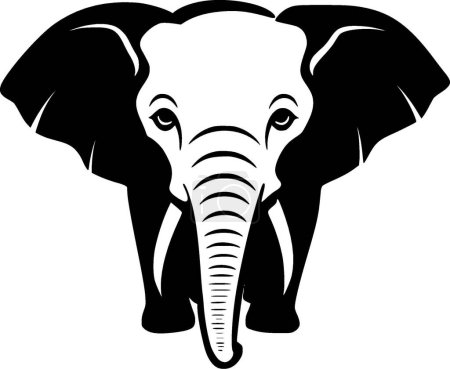 Elefantenbaby - schwarz-weißes Icon - Vektorillustration