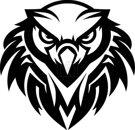 Falcon - illustration vectorielle en noir et blanc