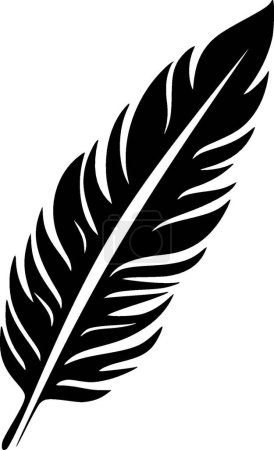 Illustration for Feather - black and white isolated icon - vector illustration - Royalty Free Image