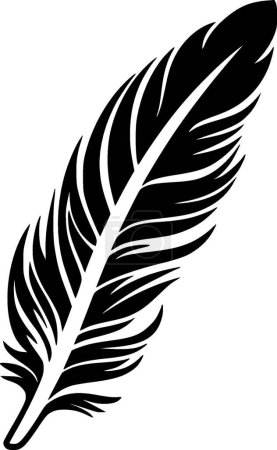 Pluma - icono aislado en blanco y negro - ilustración vectorial