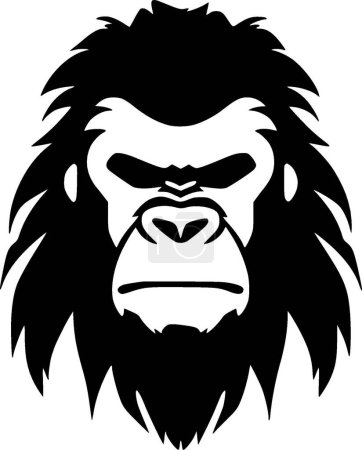 Gorilla - minimalist and simple silhouette - vector illustration
