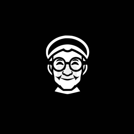 Grandma - minimalist and flat logo - vector illustration